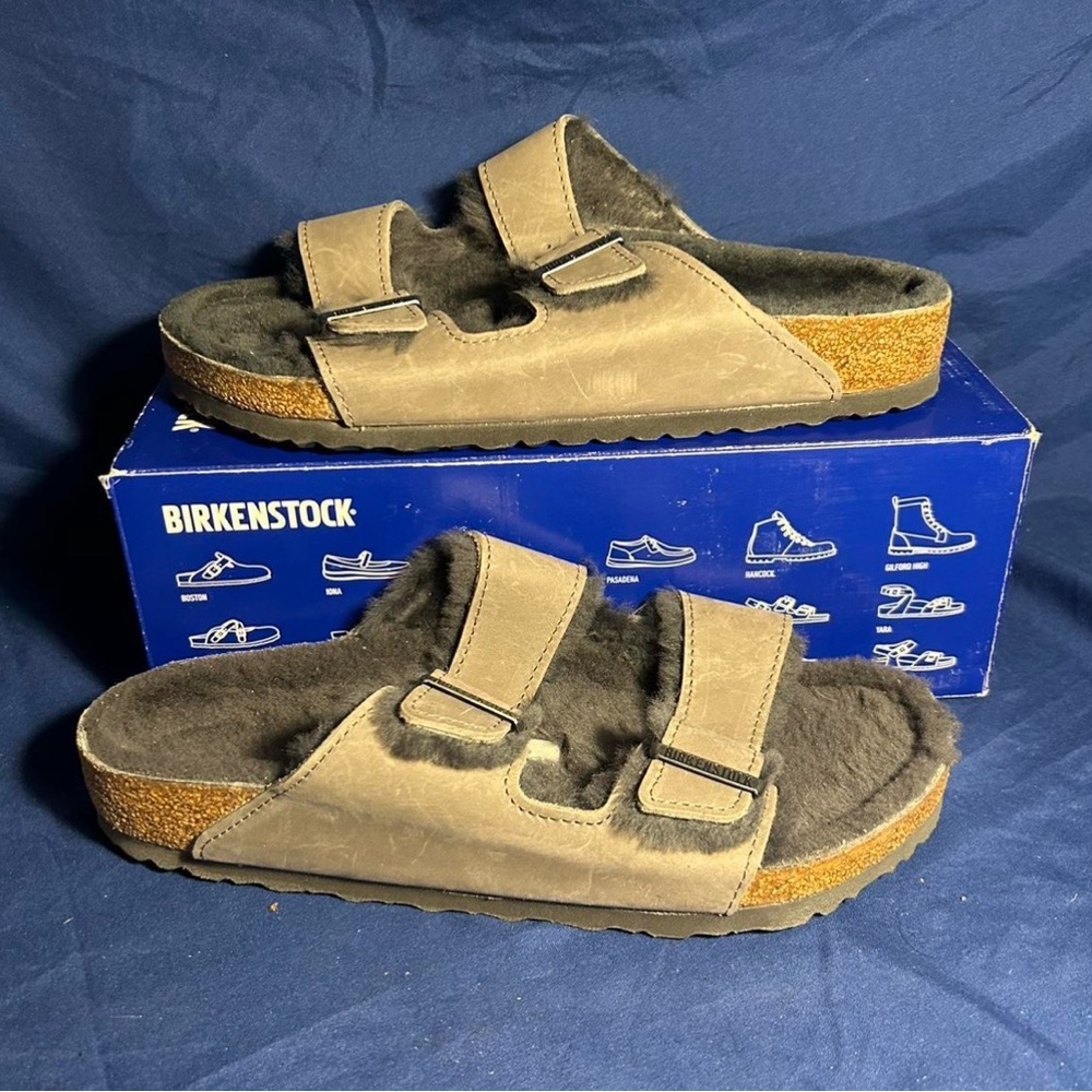 Birkenstock- Arizona fur, grey, 11 women